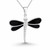 Hand crafted 925 silver and Whitby Jet dragonfly multi stone necklace
