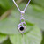 Elegant Whitby Jet and sterling silver Celtic loop Pendant