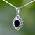 Diamond shaped Celtic silver and Whitby Jet necklace