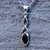 Celtic sterling silver pendant necklace with marquise Whitby Jet stone