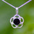 Small 925 silver floral necklace with Whitby Jet