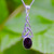 Large hand crafted sterling silver and Whitby Jet Celtic necklace