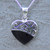 Contemporary Whitby Jet and sterling silver heart pendant