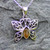 Hand crafted Derbyshire blue john butterfly pendant on sterling silver curb chain