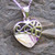Contemporary sterling silver and Derbyshire blue john heart pendant necklace