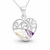 Contemporary sterling silver and Derbyshire blue john heart pendant necklace