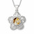 Hand crafted Derbyshire blue john flower pendant on sterling silver curb chain
