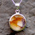 Unique Round Derbyshire blue john pendant on sterling silver curb chain