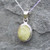 Contemporary oval yellow connemara marble and 925 silver necklace