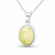 Hand crafted oval yellow connemara marble pendant on sterling silver chain