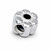 Hand crafted sterling silver Whitby Jet floral charm bead for bracelet