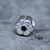 Contemporary 925 silver and black organic gemstone flower charm bead for bangle