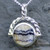 Round rope edge sterling silver Whitby Jet and Derbyshire Blue John reversible pendant