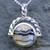 Unique hand crafted circular Whitby Jet and Blue John necklace
