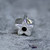 Hand crafted 925 silver and organic black gemstone star charm bead