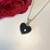 Hand crafted sterling silver Whitby Jet heart necklace with gift case Hand crafted sterling silver Whitby Jet heart necklace with gift case