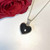 Hand crafted sterling silver Whitby Jet heart necklace with gift case