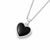 Sterling Silver Whitby Jet Heart Pendant Necklace 492P