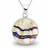 Large round Derbyshire blue john and sterling silver pendant necklace