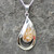 Hand crafted Derbyshire blue john and sterling silver framed teardrop pendant