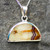 Hand crafted natural multi coloured Blue John and 925 silver semi circular necklace