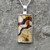 Large oblong Derbyshire blue john and sterling silver pendant with solid silver reverse