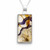 Large oblong Derbyshire blue john and sterling silver pendant with solid silver reverse