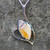 Contemporary Derbyshire blue john and sterling silver marquise pendant