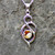 Hand crafted unique Derbyshire blue john sterling silver round stone necklace