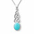 Oval stone Kingman blue turquoise and sterling silver Celtic pendant necklace