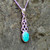 Handmade large Celtic turquoise and 925 silver necklace