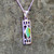 Rectangular Kingman turquoise and sterling silver marquise stone pendant