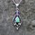 Hand crafted sterling silver blue Kingman turquoise filigree teardrop pendant necklace