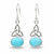 Medium oval Celtic knot Blue Kingman turquoise and sterling silver drop earrings