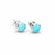 Hand crafted sterling silver blue Kingman turquoise round stud earrings