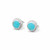 Blue Kingman turquoise and sterling silver round rope edge stud earrings