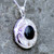 Large oval filigree Whitby Jet and sterling silver locket pendant