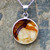 Large round Derbyshire blue john and sterling silver pendant