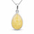 Butterscotch Baltic yellow amber and sterling silver peardrop pendant necklace