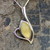 Yellow butterscotch Baltic amber and sterling silver marquise pendant