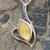Contemporary hand crafted amber and 925 silver marquise necklace