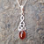 Cognac amber and sterling silver large Celtic pendant