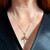 Contemporary sterling silver round tree of life pendant with marquise Baltic Amber stones