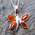 Baltic cognac amber sterling silver marquise multi stone butterfly pendant necklace