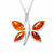 Baltic cognac amber sterling silver marquise multi stone butterfly pendant necklace