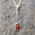 Cognac Amber and 925 sterling silver small Celtic Pendant