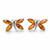 Large Baltic Cognac amber sterling silver butterfly multi stone stud earrings