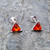 Baltic Cognac amber and sterling silver triangle stud earrings