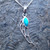 Turquoise and sterling silver angel wing necklace