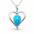 Sterling silver open heart pendant with blue turquoise reverse teardrop 